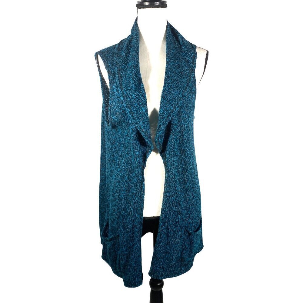 Cut Loose Womens Open Front Sleeveless Cardigan tunic Vest L lagenlook boucle
